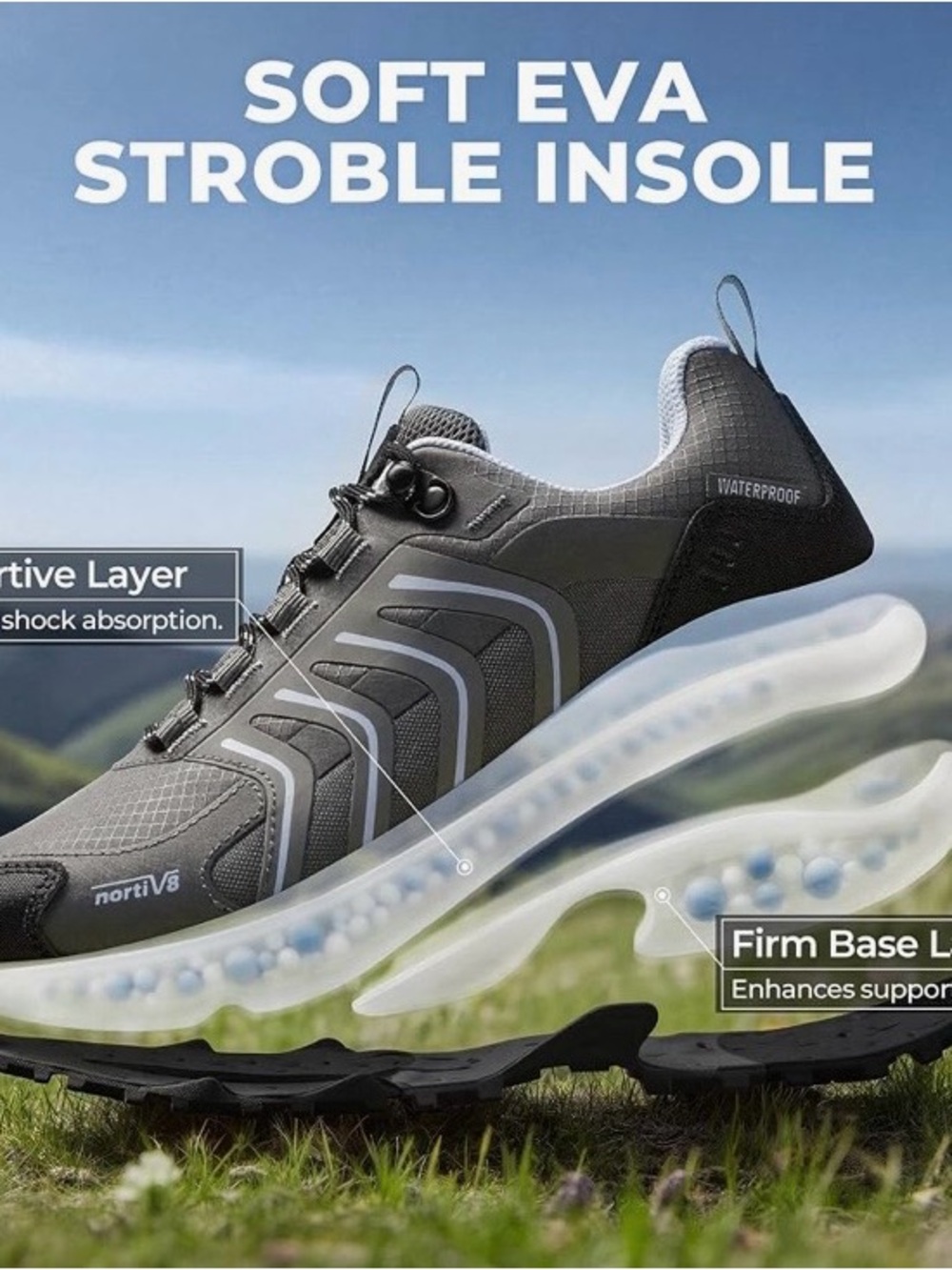 Nortiv 8 Lightweight Gray Trail Sneaker